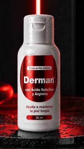 Frasco de Derman, mascarilla íntima con ácido salicílico y arginina, 30 ml