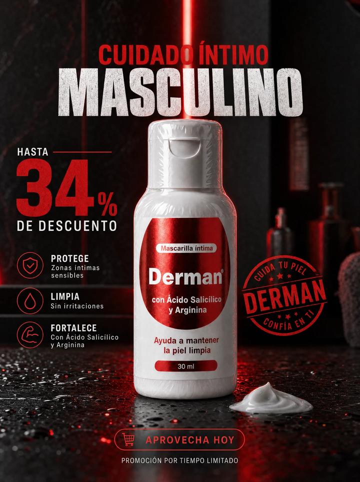 Cuidado íntimo masculino: hasta 34% de descuento en Derman por tiempo limitado